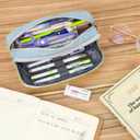 2 x Della Gao Pencil Case Large Capacity Pencil Pouch for Adults (Light Blue)