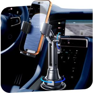 6 x LISEN Upgraded Version Cup Phone Holder for Car 360 Adjustable Long Neck Car Phone Mount Golf Cart Phone Holder, Truck Jeep Accessories for iPhone 17Pro Max Google and All Phones, Blue Kits