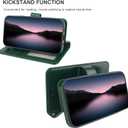 Bocasal Detachable Wallet Case for iPhone 14 RFID Blocking Card Slots Holder Premium PU Leather Magnetic Kickstand Shockproof Wrist Strap Removable Flip Protective Cover 5G 6.1 inch (Green)