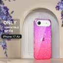 Choiche Compatible for iPhone 17 Air Case, Women Cute Clear Glitter Bling Sparkly Case, [1 x Diamond Camera Lens Protectors] [2 x Tempered Glass Screen Protectors] 6.5-inch (Glitter Purple/Pink)
