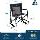GCI OUTDOOR Freestyle Rocker Camping Chair | Portable Folding Rocking Chair with Solid, Durable Armrests, Drink Holder & Comfortable Backrest — Indigo Blue