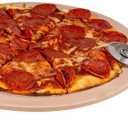 Pizza Stone - 15-Inch Pizza Stone for Oven or Grill with Cutter and Metal Serving Rack/Handles - Oven Accessories by Classic Cuisine, large