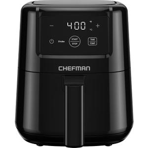 CHEFMAN 2 Qt Mini Air Fryer Digital Space-Saving Compact Air Fryer with Nonstick and Dishwasher Safe Basket, Quick & Easy Meals in Minutes, Features Digital Timer and Shake Reminder Black