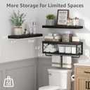 QEEIG Bathroom Shelves Over Toilet (Black, Set of 3, 23.6")