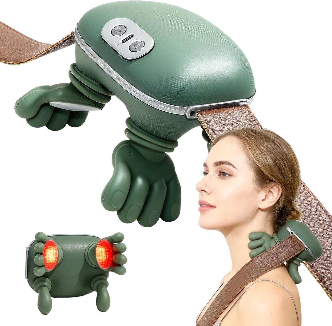 Genesandro N7 Bionic Neck and Shoulder Massager, Heated Real-Hand Massagers with Fingers for Back Muscle Pain Relief, Portable & Lightweight Design