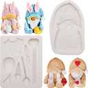 Christmas Knitted Gnome Chocolate Molds Fondant Molds Kitchen Baking Molds for Cake Decoration Cupcake Topper Candy Sugar Craft Gum Paste Clay Resin Set of 2