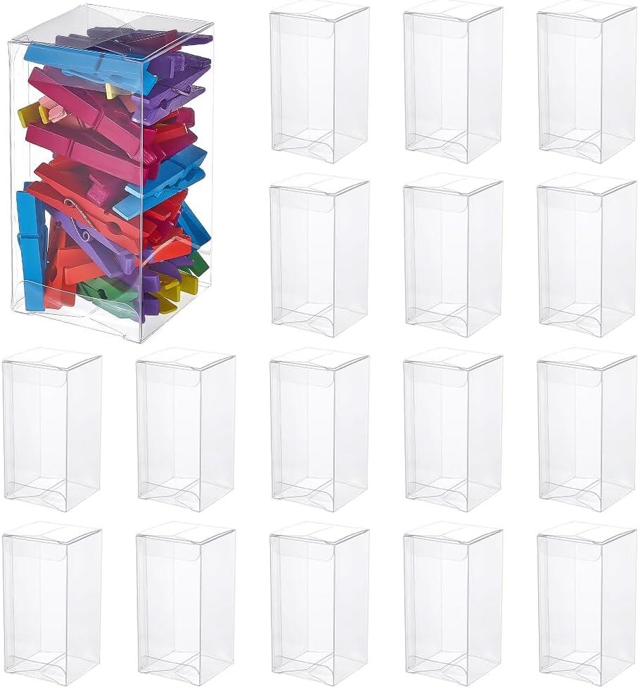 BENECREAT 40Pcs Clear Wedding Favour Boxes, 4x2x2inch Rectangle PVC Transparent Gift Boxes for Candy Chocolate, Wedding Party Favor Packaging