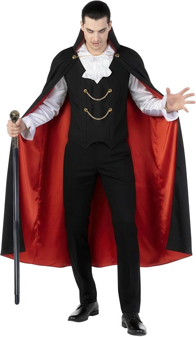 Morph Vampire Costume Men, Male Vampire Costume, Adult Dracula Costumes for Halloween, Halloween Costumes For Men (X-Large)
