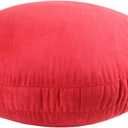 Round Throw Pillow 16x16 for Kids Down-Like Polyester Filling Super Soft Floor Pillow Ultra Fluffy Feather-Like Touching Decorative Circle Cushion for Couch Bed Sofa, Bright Red, 1 Piece