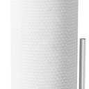 Paper Towel Holder Countertop, Standing Paper Roll Holder with Anti Slip Weighted Base, Stainless Steel Freestanding Paper Towel Holder for Kitchen, Silver