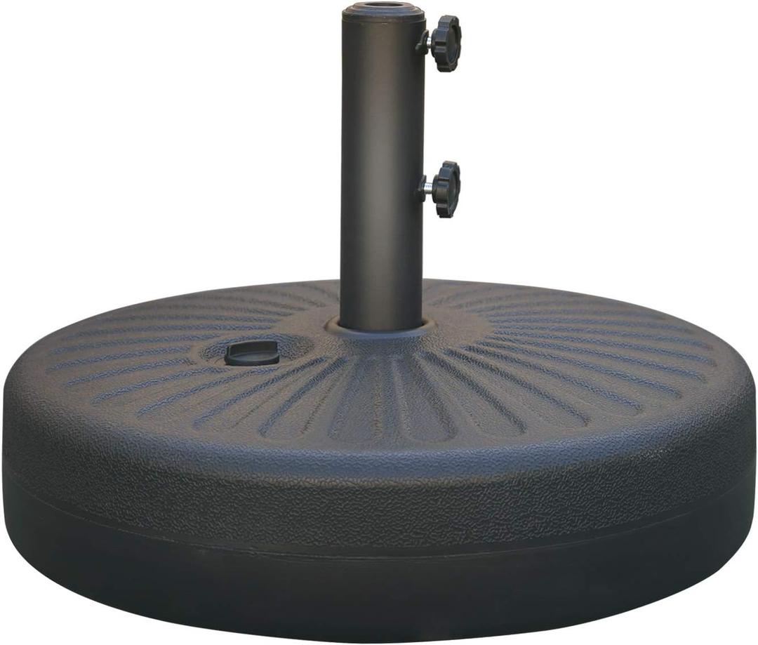 ABCCANOPY 48.5lbs Umbrella Base Water Filled Stand Market Patio Outdoor Heavy Duty Umbrella Stand Holder(Black)
