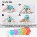 DeliOne Silicone Stretch Lids for Kitchen Food Storage Durable,Reusable + Expandable Bowl Covers for Cup or Square Containers, Freezer, Microwave,and Dishwasher Safe,Mixing Size, 6-Pack, Color