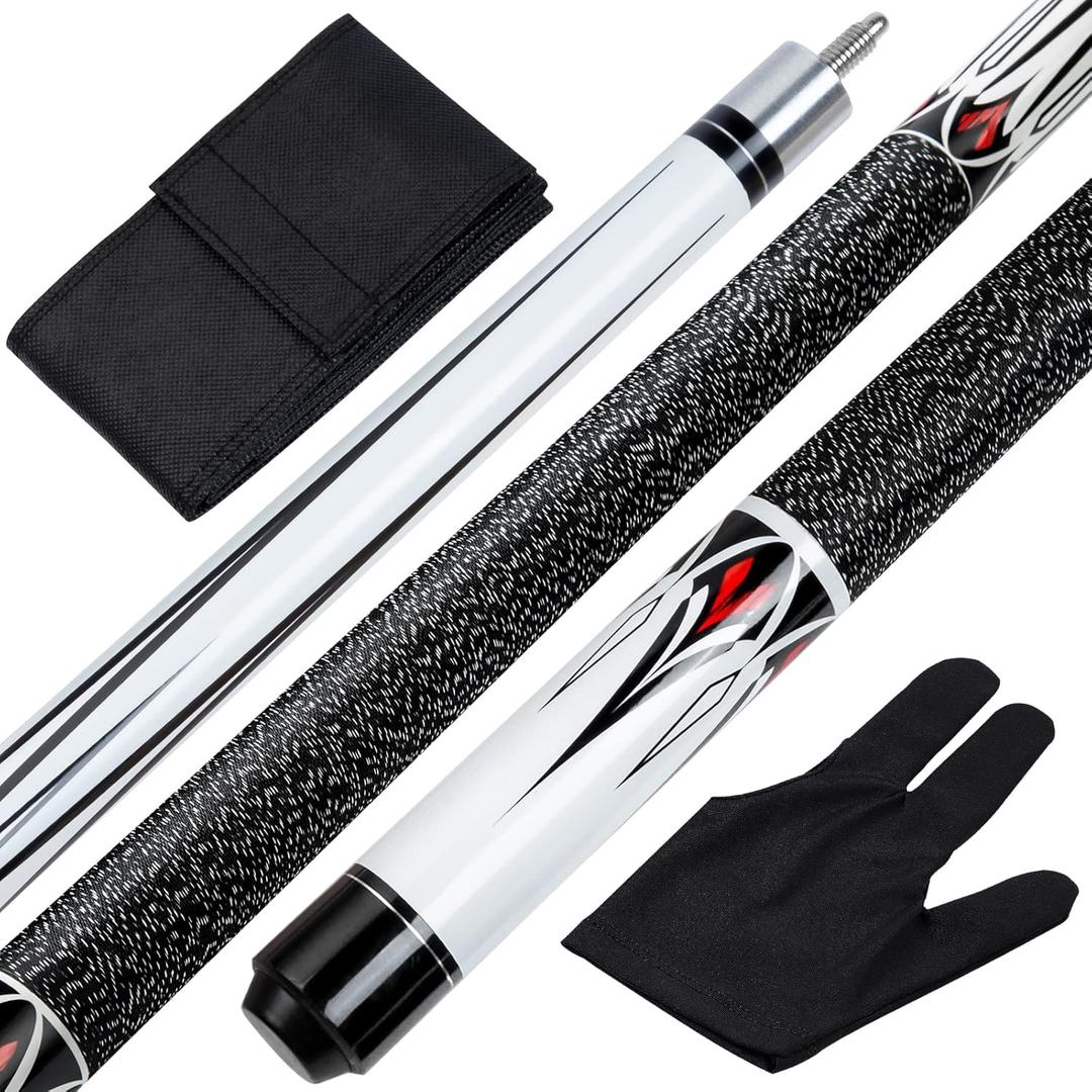 Pool Cue Stick - 58 inch Maple Billiard Pool Stick, 19/20/21 oz 1/2 Maple Pool Cue Stick Kit, 2-Piece Billiard Pool Cue Stick (19 oz)