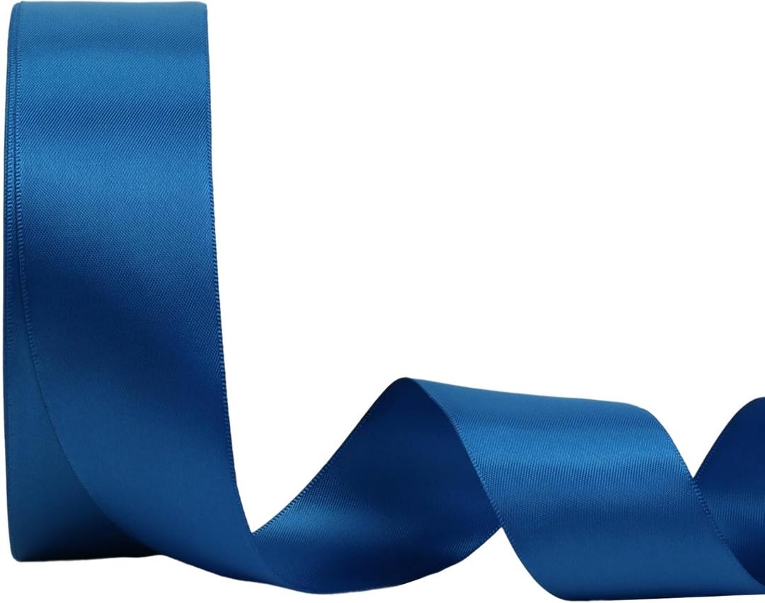 LaRibbons 1 1/2 Inch 50 Yard Double Faced Satin Ribbon,Royal Blue Satin Craft Fabric Ribbon for Gift Wrapping Floral Bouquets Wedding Party Decoration