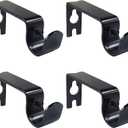 Kowibcl Curtain Rod Bracket, 4 Pcs Curtain Rod Holders, Fixed Curtain Brackets for 1/2 or 5/8 inch Rods,Black