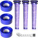 6 Pack Replacement Filters for Dyson V7 Animal V8 Animal V8 Absolute, 3 Pre Filters and 3 Post Filters, Replaces Part No.965661-01 & 967478-01