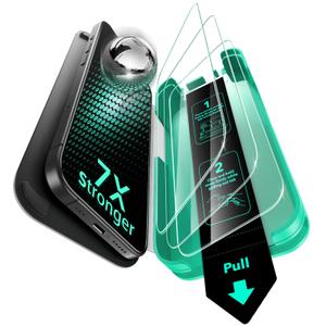 ESR 2 Pack 9H+ Glass for iPhone 16 Pro Max Screen Protector, [Military Grade Shatterproof & Longest Durable] Armorite Ultra-Tough Tempered Glass with UltraFit Tray