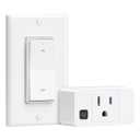 Remote Control Outlet, Decorator Rocker Wall Switch, 200FT Long Range Wireless Light Switch, Mini Remote Outlet Plug, 15A/1875W High-Power for Lamps, Lights, Household Appliances, ETL Listed