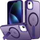 for iPhone XR Case Compatible with Magsafe, Built-in Invisible Stand [Military Drop Protection] Strong Magnetic Shockproof Slim Protective Phone Case Cover for iPhone XR 6.1 (Purple)