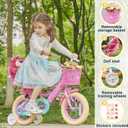 Glerc Maggie Girls Bike, 12-20 Inch Kids Bike for 2-13 Years Old Children, Princess Style Kids Bicycle with Doll-Seat & Basket & Training Wheels, Multiple Colors