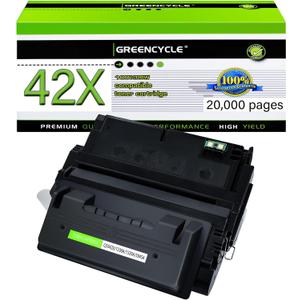 greencycle 42X Toner Compatible Replacement for HP 42X Black Toner Cartridge Q5942X 38A Q1338A Use for 4250 4250dtn 4250dtnsl 4250n 4250tn 4350 4350dtn 4350dtnsl 4350n 4350tn Printer(1pack)