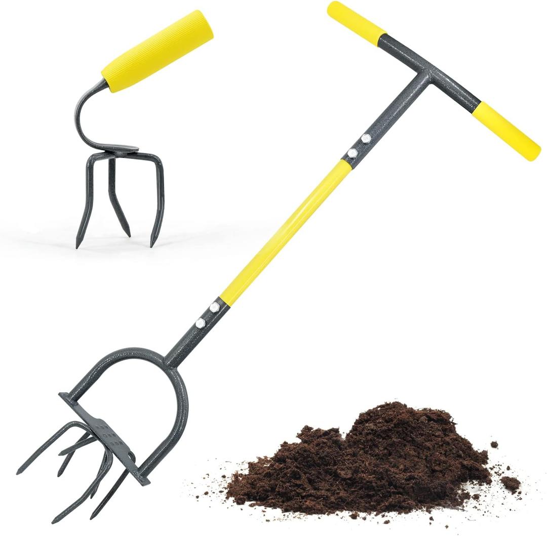Jardineer Hand Tiller Garden Claw Set, Garden Twist Tiller With Small Soil Tiller, Heavy Duty Manual for Flower Box and Raised Bed