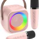 Karaoke Machine for Kids, Toys for 3-12 Years Old Girls Gifts, Kids Karaoke Microphone Machine Toy, Best Fun Christmas Birthday Gifts for 5 6 7 8 9 10 11 Years Teens Girl Boys Pink 2 Mic