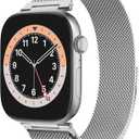 Stainless Steel Milanese Loop Compatible with Apple Watch 38mm 40mm 41mm 42mm 44mm 45mm 46mm, 20MM Width Magnetic Replacement Band for Women Men, Adjustable Metal Clasp Strap for iWatch Series 11 10 9 8 7 6 5 4 3 2 1 SE