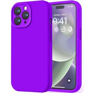 LOVE 3000 Designed for iPhone 14 Pro Max Case, Premium Silicone with [Soft Anti-Scratch Microfiber Lining] Shockproof Protective Phone Case for Men Women Girls 6.7", Neon Purple