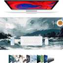 Galdas Gaming Mouse Pad XXL XL Large Long Extended Big Mousepad Non-Slip Rubber Keyboard Mouse Pad with Stitched Edges for Laptop Home Office (31.5x11.8x0.08 Inch) (Ink Painting)