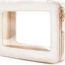 Aveniee Clear Makeup Bag Organizer, Travel Toiletry Bag Cosmetic Case for Women, Make Up Skincare Pouch Car Organizer Bag with Zippers for Essentials,White,Medium Classic