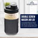 Mason Jar Lids Wide Mouth Plastic 4 pack-USA Made-Flip Cap Screw Top Pour Spout Drink Hole - Leak-proof for Ball, Kerr, Azure Canning Jars - Airtight for Drinks to Go and Controlled Pouring - Black
