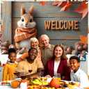 Fall Decorations for Home, Welcome Fall Photography Backdrop Thanksgiving Harvest Party Banner Cute Squirrel Photo Booth Background 70.8 x 43.3 Inch