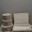 Hard Shell China Storage Containers  5 Piece Set for Storing Dinner Plates, Salad Plates, Mugs, Quilted Dividers for Safe Moving and Seasonal Storage, Beige