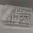 Tandefio 100 Pcs 1/4" x 1-1/4" 410 Stainless Steel Hex Concrete Anchor Screws Diamond Point Salt Fog Zinc Plated Silver Heavy Duty Anchors for Masonry Block Brick