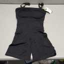 SHAPERX Strapless Shorty Bodysuit for Women Tummy Control Shapewear Seamless Body Shaper with Removable Straps (XX-Large-3X-Large, Black Shorts)