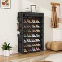 VILICK Shoe Rack with Cover, 8 Tier Tall Shoe Organizer Storage for 36-45 Pair Shoes and Boots Large Shoe Storage Shelf Free Standing Shoe Rack for Closet, Front Door Entrance, Dorm, Garage