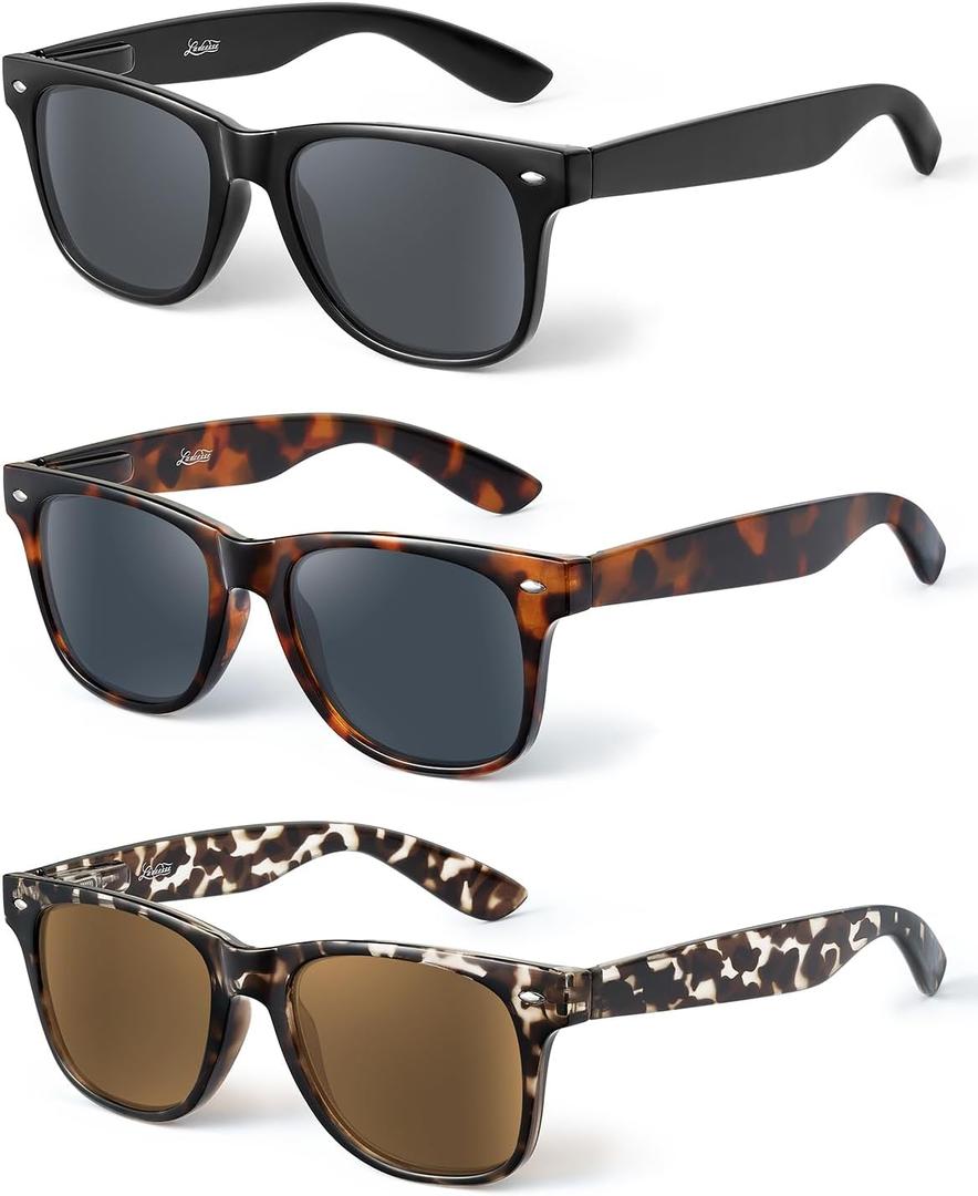 LADEESSE 3 Pack Reading Sunglasses for Women, UV400 Sun Readers Glasses Spring Hinge Outdoor Sunglasses-225(Not bifocal)
