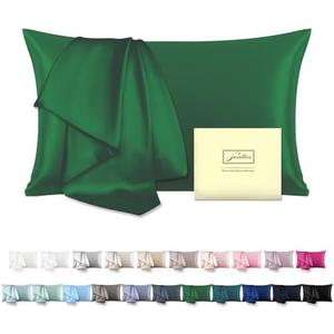 Mulberry Silk Pillow Cases Standard Size Silk Pillowcase with Zipper Soft Breathable Smooth Cooling Satin Silk Pillow Covers for Sleeping for Hair and Skin (Olive Green,20"X 26",1Pcs)
