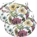 FUNHOME All Weather Bistro Seat Cushions with Ties, Tufted Patio Chair Cushions Round 15”x15”x4”, Set of 2, Chair Pad for Home Garden Kitchen Furniture-Butterfly