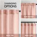 MIULEE Blush Pink Linen Curtains 96 Inches Long 2 Panels for Girls Bedroom Nursery, Soft Thick Linen Textured Window Drapes Semi Sheer Light Filtering Back Tab for Kids Living Room Light Pink Decor