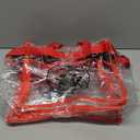 Zipper Closure, Long Shoulder Strap, Fabric Trimming , Transparent Bag Pack of 3