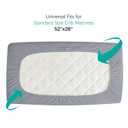 Crib Mattress Protector Sheets Waterproof 2 Pack, Quilted Crib Mattress Pad Cover Fitted Fits for Baby Toddler Bed Mattress, Grey, 52 x 28