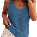 PRETTYGARDEN Crochet Tops for Women 2026 Resort Wear Summer Boho Sleeveless Sweater Tank Tops Beach Vacation Spring Clothes, Small 