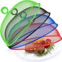 Foaincore 8 Pcs Metal Mesh Food Covers Tent Umbrella 11 Inch Outside Mesh Food Net Tents Dome Screen Plate Covers for Outdoor Picnic Camping Keep out Flies Bugs Mosquitoes(Red, Green, Blue, Black)