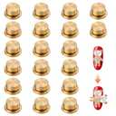 20 Pieces Gold Nail Art Rotating Charm Bearing, 3D Rings Jewelry Rotating Nail Rings for Women Designs DIY Crafting Jewelry Accessories