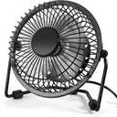 AMKEN Small Desk Fan, 4 Inch USB Fan Powered by USB, 360 Rotation - Small Fans for Bedroom, Office, Table - Ultra-quiet Personal Cooling Fan with Metal Construction