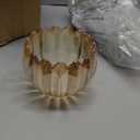 Gold Floor Lamps for Living Room Bedroom-3 Light Glass Floor Lamp with Three Led Bulb, Rustic Tall Floor Lamp Gold Standing Lamp Tree Floor Lamps for Living Room Bedroom,Office,Corner (4.7inch, Amber-pumpkin)