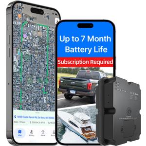 Magnetic GPS Tracker for Vehicles, Tracking Devices for Cars Hidden, Up to 7 Months Battery Life, IP67 Waterproof, Real-Time 4G LTE Assets & Car Tracking Device, Unlimited Range, Subscription Required