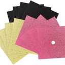 12 Pcs Glitter Cardstock Paper for Graduation Cap Decorations Kit Class of 2026, Graduation Cap Decorations Students DIY Projects and 3 Pcs Gemstone Border Stickers for Grad Parties (Black, Gold, Pink)
